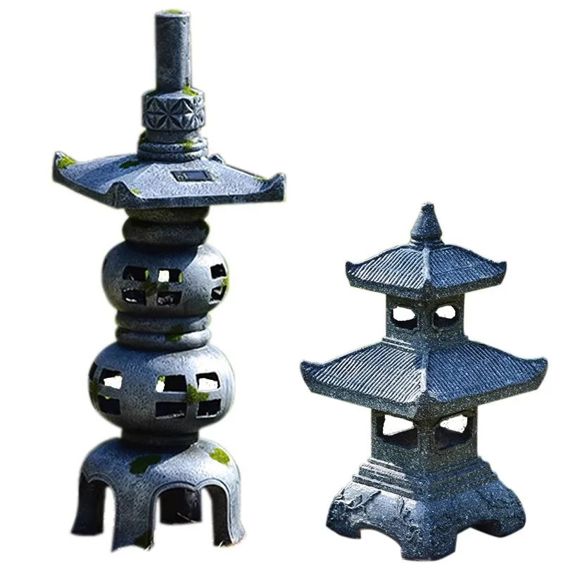 Retro solar garden stone tower - Gardening Hand Tools Japanese review and price