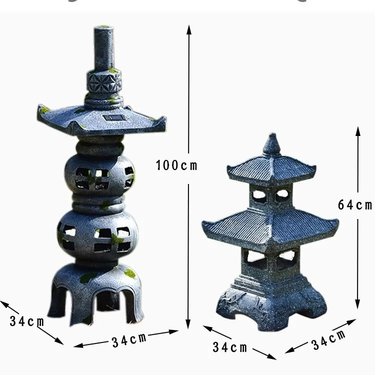 Retro solar garden stone tower - Gardening Hand Tools Japanese review and price