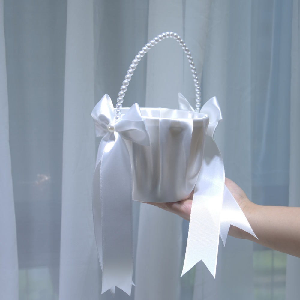 White Satin Bow Flower Girl Ba - Gardening Tools Girls review and price